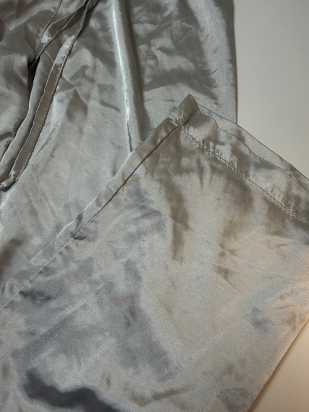 Silky Drawstring Pajama Pants in Light Silver - Picture 4 of 7